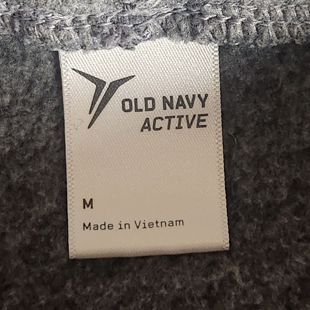 Old Navy Active Gray Hoodie Womens Medium Fleece Pullover Zip Pockets - Picture 8 of 9